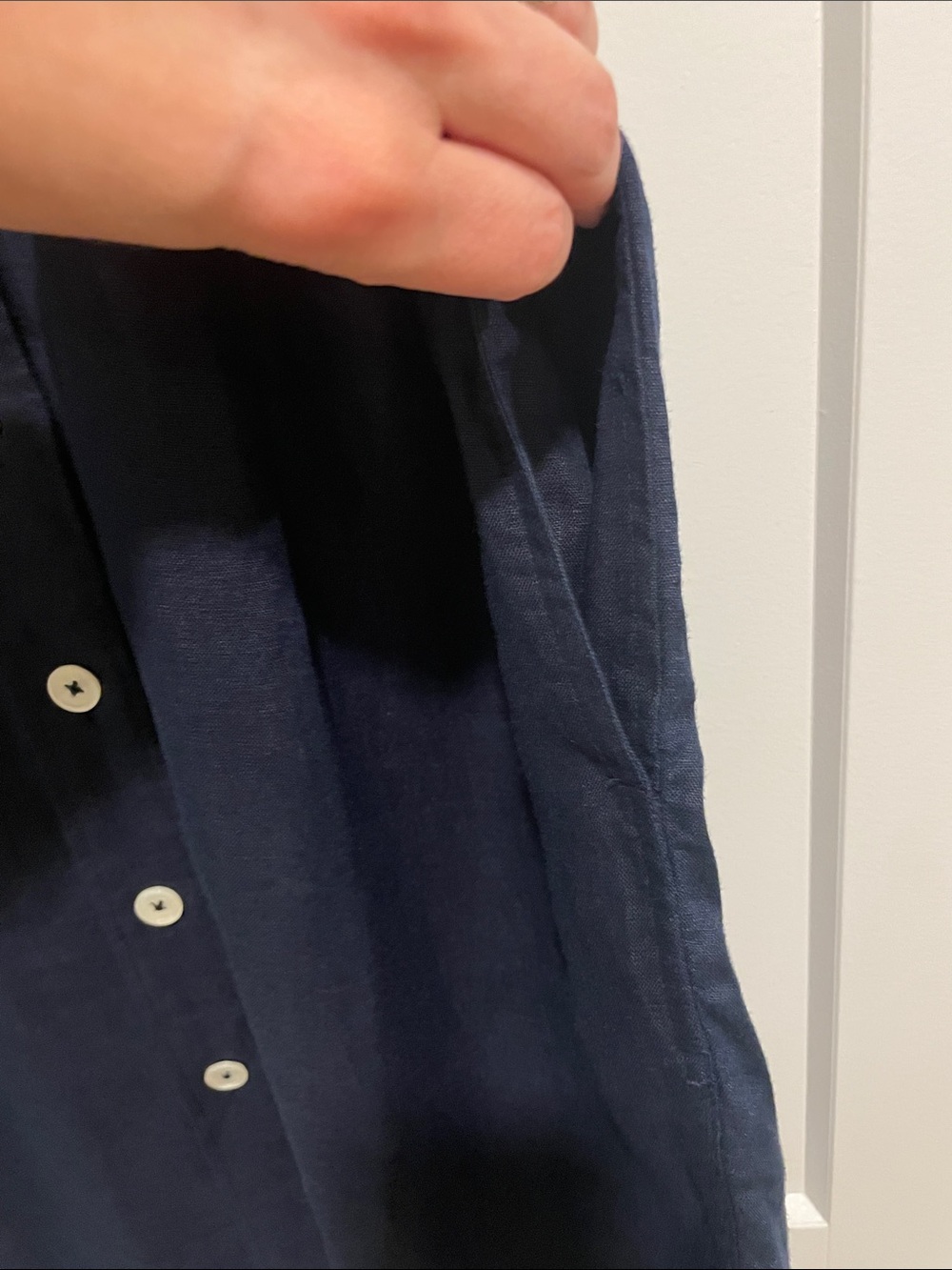 J. Crew Linen Navy Button-Front Shirt Dress size XS - Picture 7 of 9